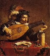 Theodoor Rombouts The Lute Player oil on canvas